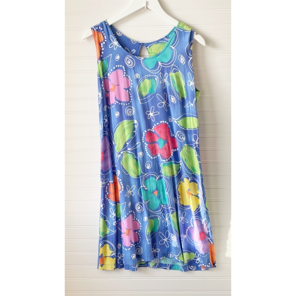 Vintage Jams World Floral Floret Multi Color Dress EUC